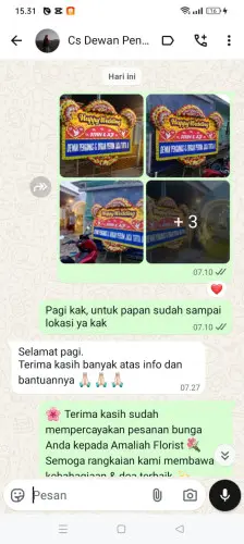 Testimonial Papan Bunga Pernikahan cijoro pasir