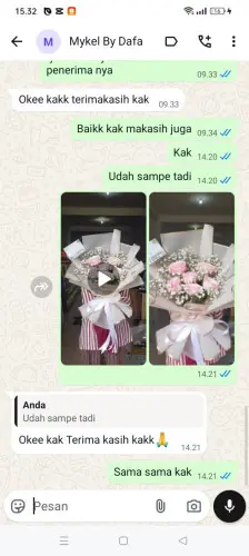 Testimonial Buket Bunga cijoro pasir